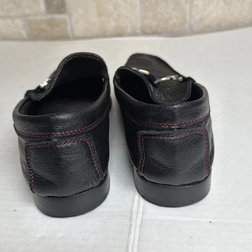 Donald Pliner Dacio 2 Black Pebbled Calf Leather‎ Slip-On Loafers Men's 9.5 M